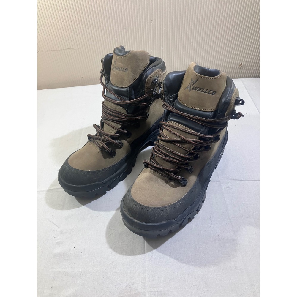 Wellco 87500-007‎ Brown Leather Tactical Hiking Boots Vibram Sole Mens 7XW USA